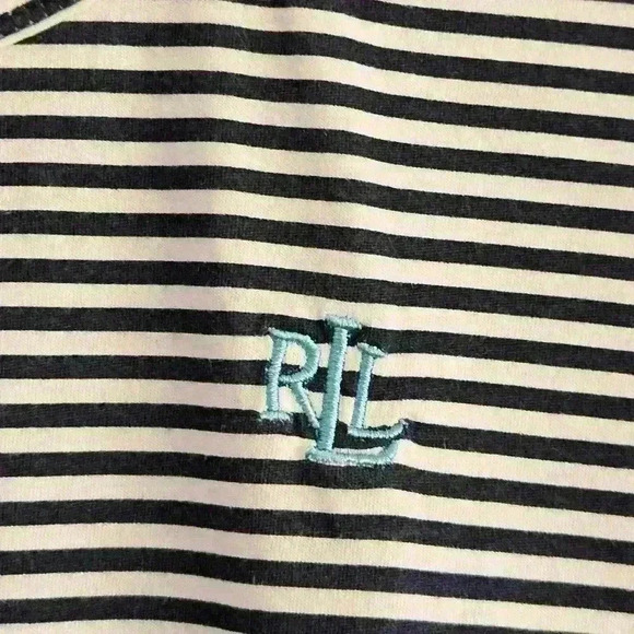 LAUREN Ralph Lauren Blue White Striped Sleeveless Round Neck Tunic NWOT Size XL - Picture 6 of 10